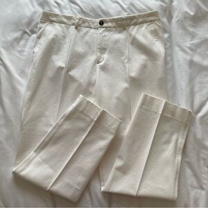 Bogner white pants cotton little strech straight leg piping trousers size 10